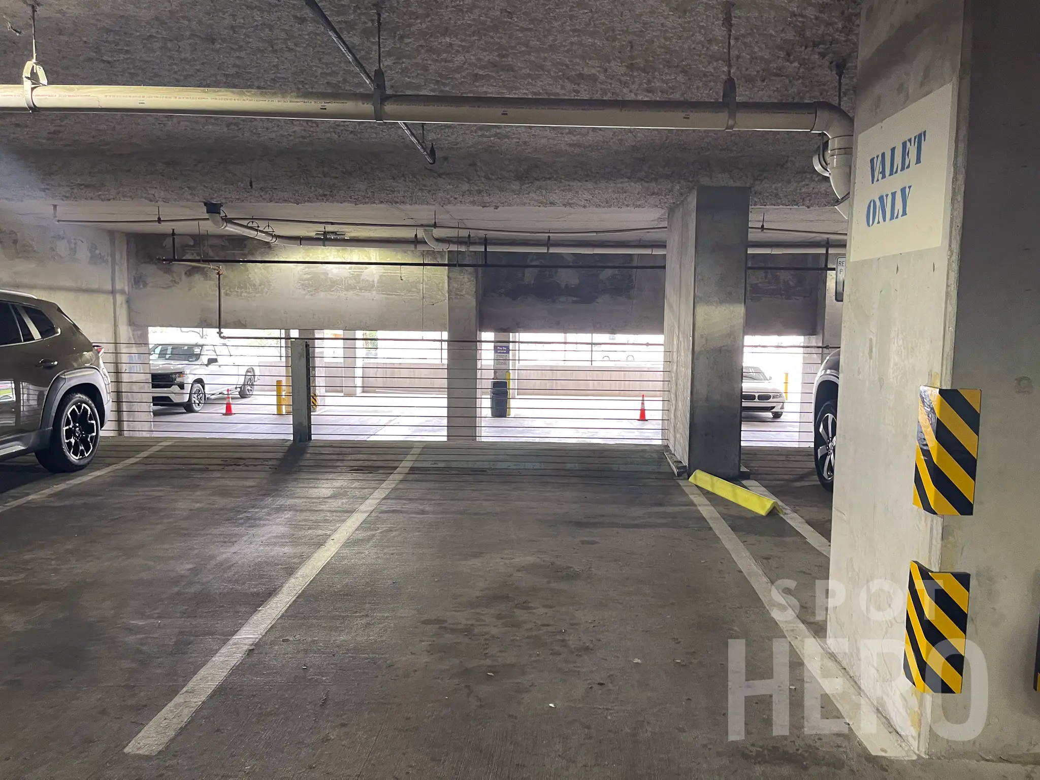 Secure hotel parking area